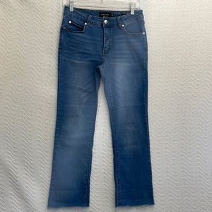 TAHARI Maeve Fit Solution Midrise Mini Bootcut Ankle Cropped Jeans  28W/27L